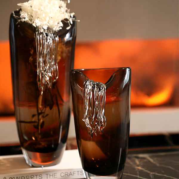 Handmade Glass - Notched Vase 16x16x35 cm2