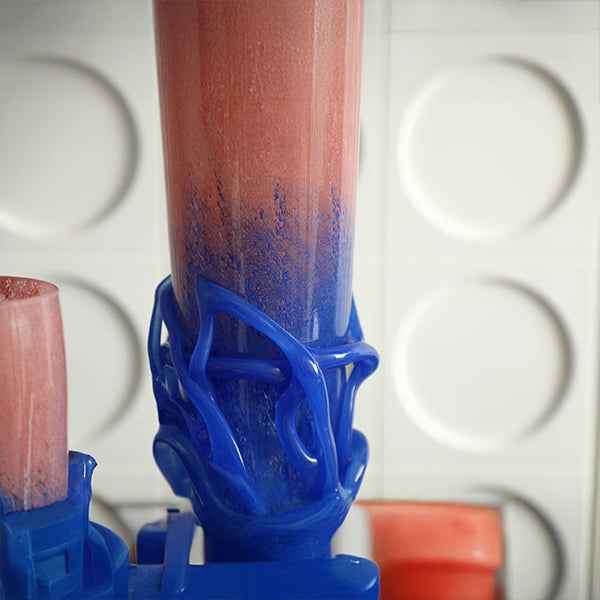 Creative pink and blue handmade decorative glass vase 14 x 14 x 363