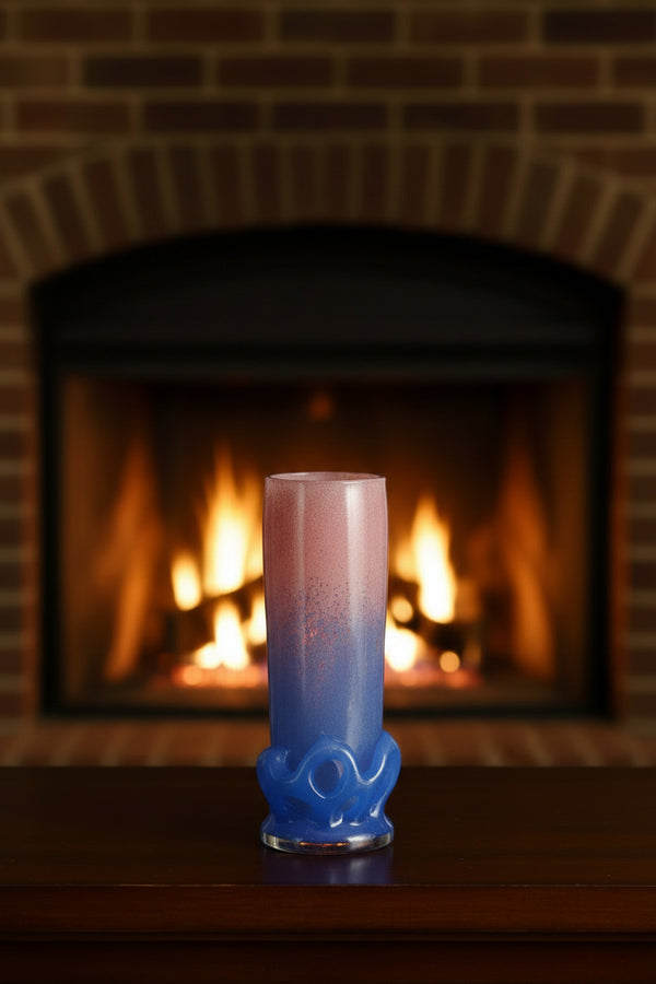 Creative pink and blue handmade decorative glass vase 13x13x253