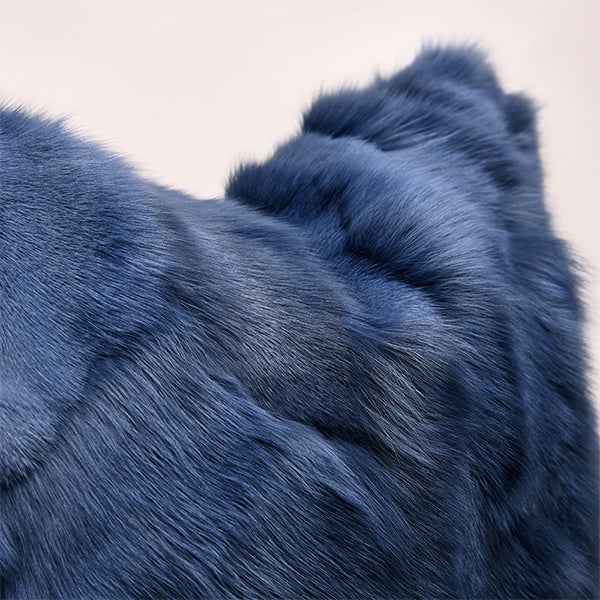 Fox Model, Blue Fur and Linen 45x453