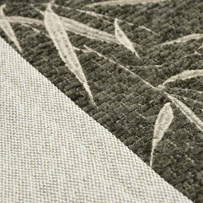 Linen & Polyester Bamboo design Grey Beige 45x457