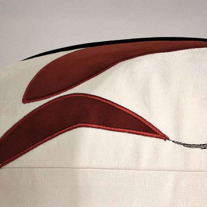 White Jacquard White & Burgundy 45x454