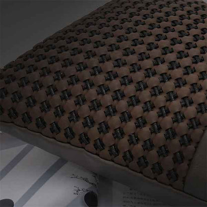 Uranus Series- Chocolate Leather- Hand Knitting Patchwork 30x502