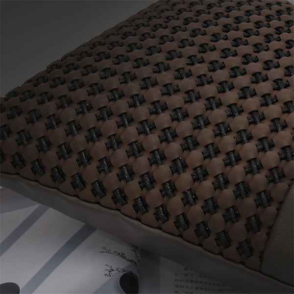 Uranus Series- Chocolate Leather- Hand Knitting Patchwork 30x502