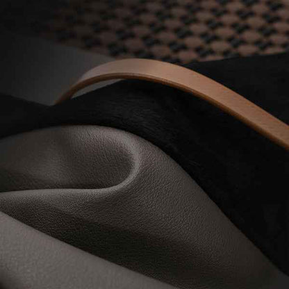 Uranus Series- Chocolate Leather- Hand Knitting Patchwork 30x505