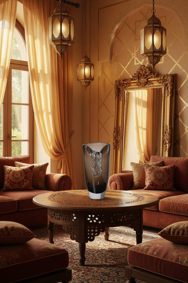 Handmade Glass - Notched Vase 16x16x35 cm5