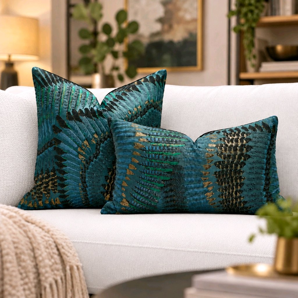 luxury-velvet-new-set-cushions-dark-green-and-blue